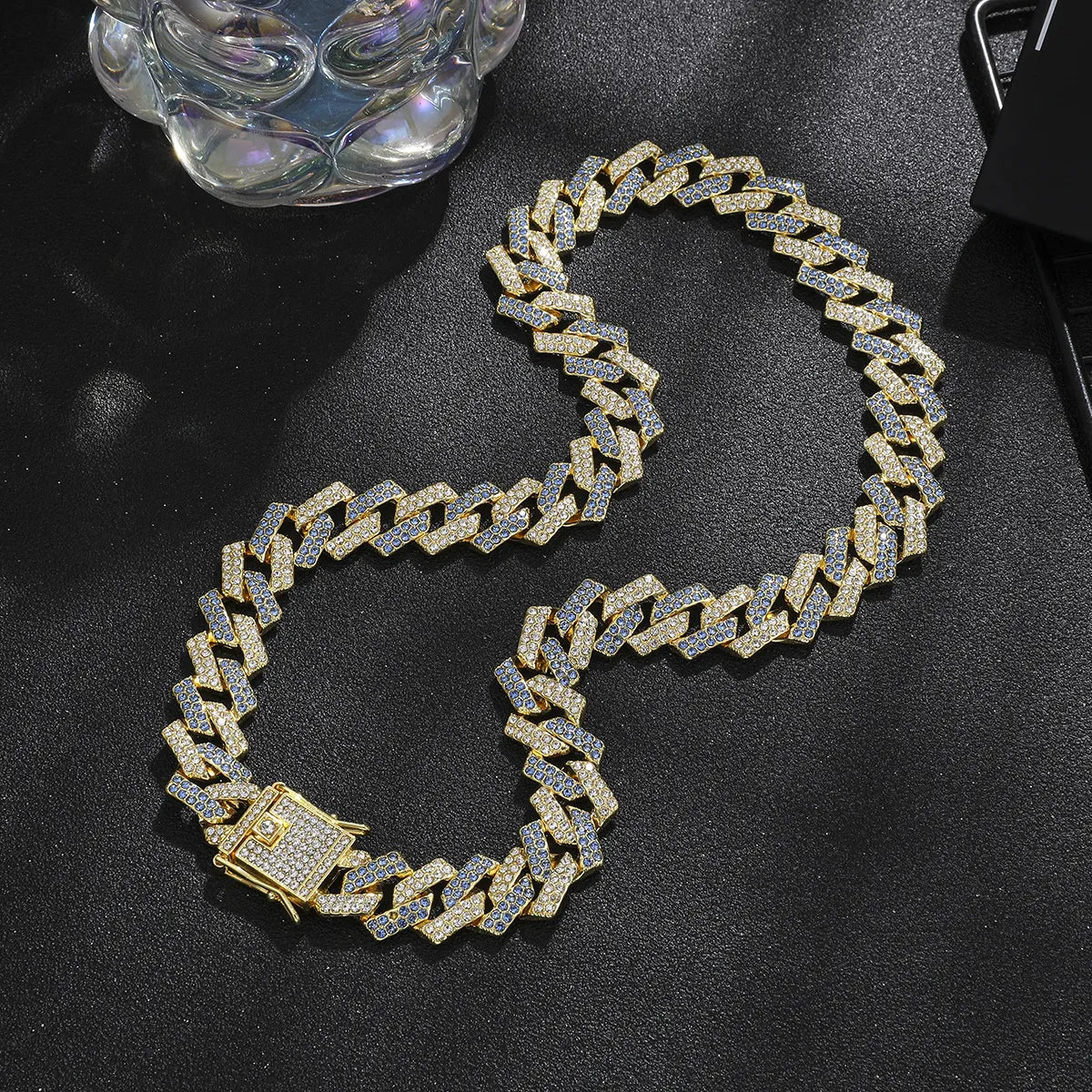 Cadena "Iced Cuban" ETERNITY - Eslabones con Cristales