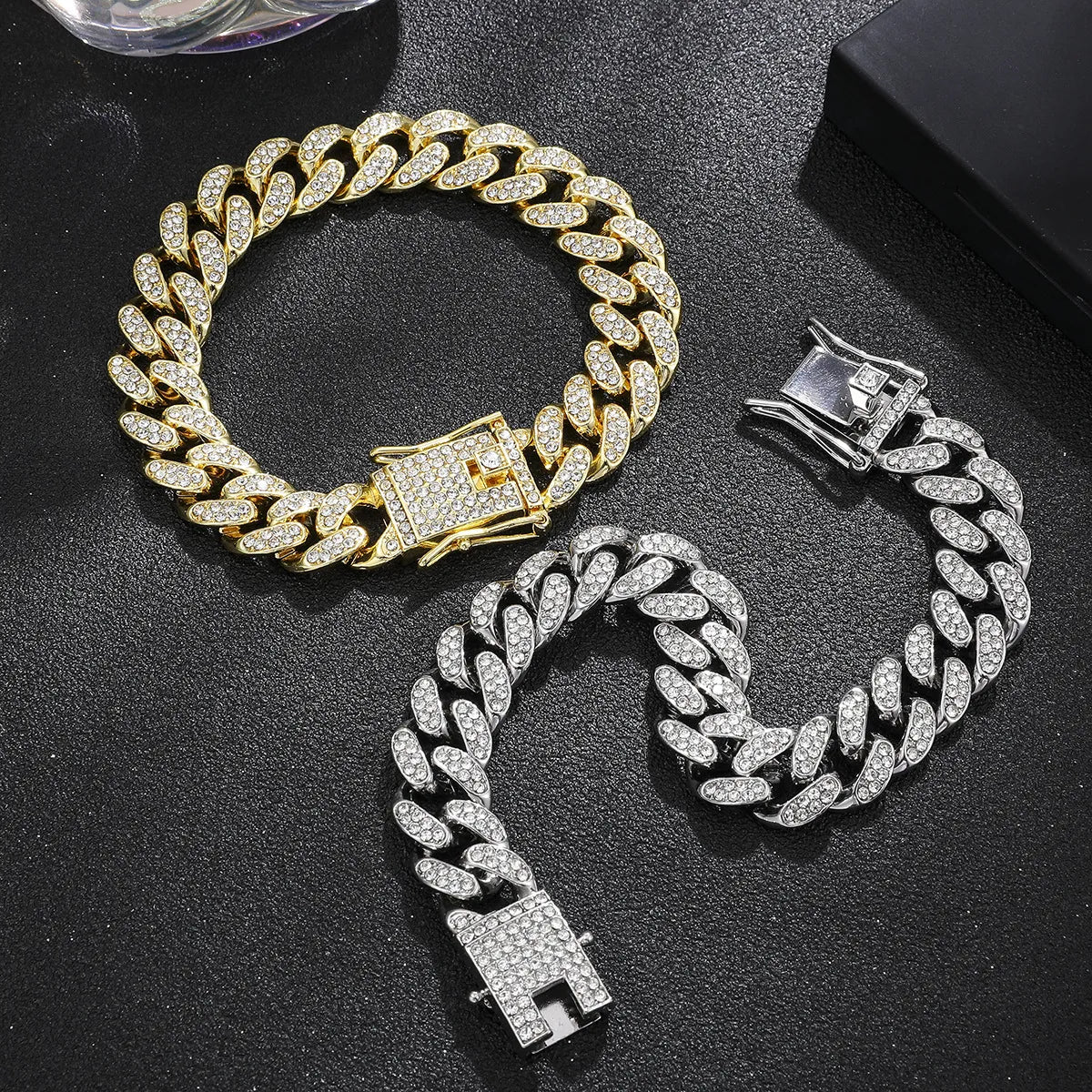 Cadena "Iced Cuban" ETERNITY - Eslabones con Cristales