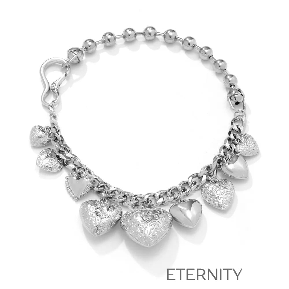 Collar colgante forma corazón Cadenas Plateado Unica Acero Inoxidable  ETERNITY