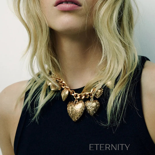Collar colgante forma corazón Cadenas Plateado Unica Acero Inoxidable  ETERNITY