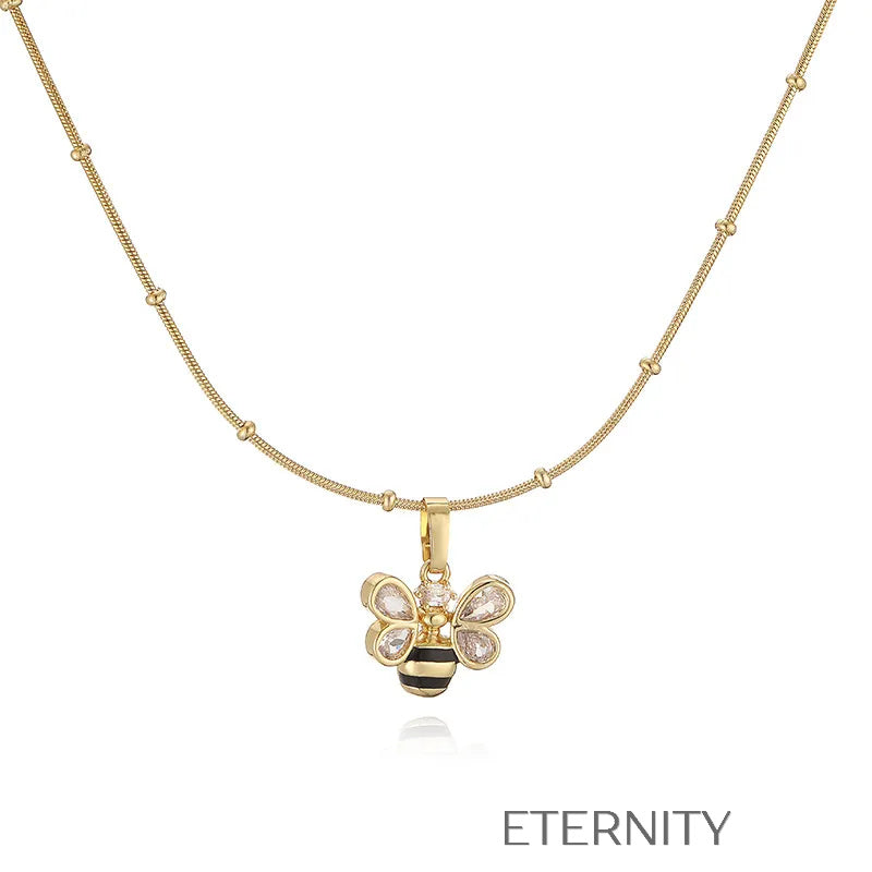 Collares Nectar & Light con Dijes de Cristal  Cadenas Dorado Unica Acero Inoxidable  ETERNITY