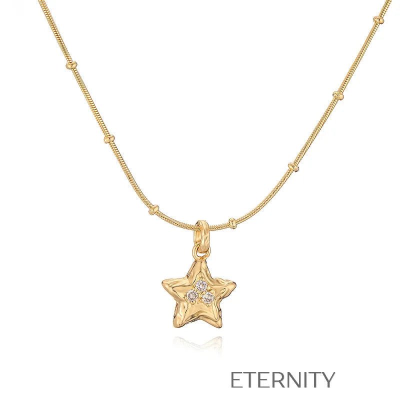 Collares Nectar & Light con Dijes de Cristal  Cadenas Dorado Unica Acero Inoxidable  ETERNITY