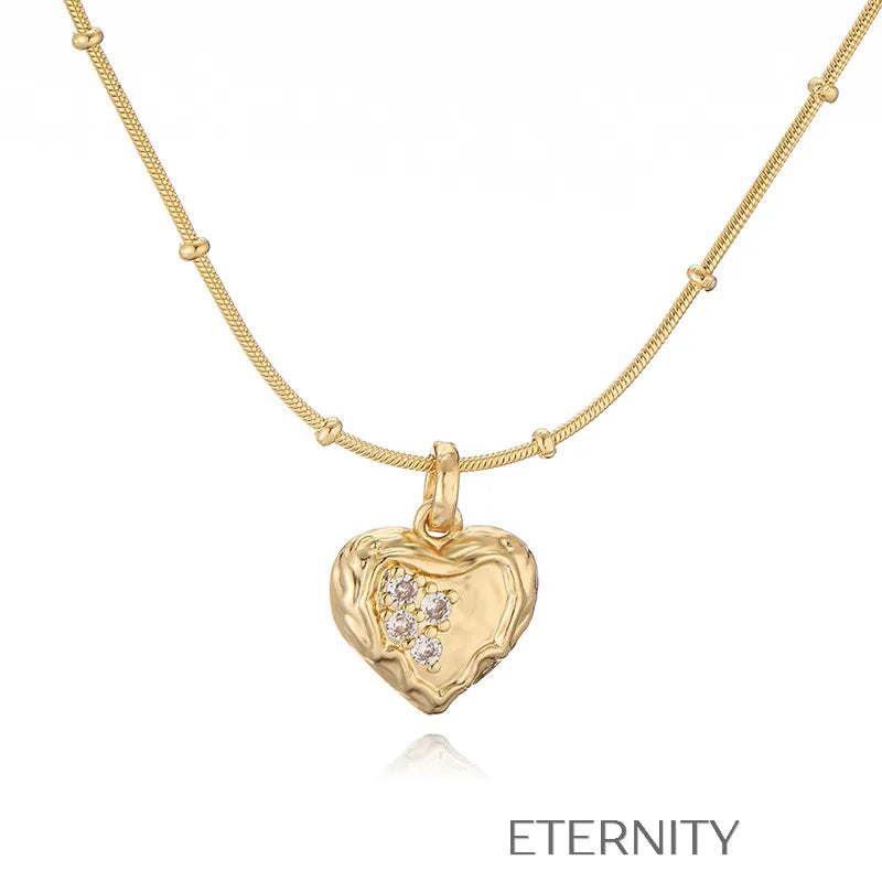 Collares Nectar & Light con Dijes de Cristal  Cadenas Dorado Unica Acero Inoxidable  ETERNITY