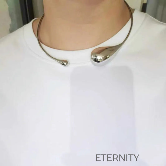 Gargantilla Rígida Eternal Teardrop de Diseño Minimalista en Oro y Plata  Cadenas Dorado Unica Acero Inoxidable  ETERNITY