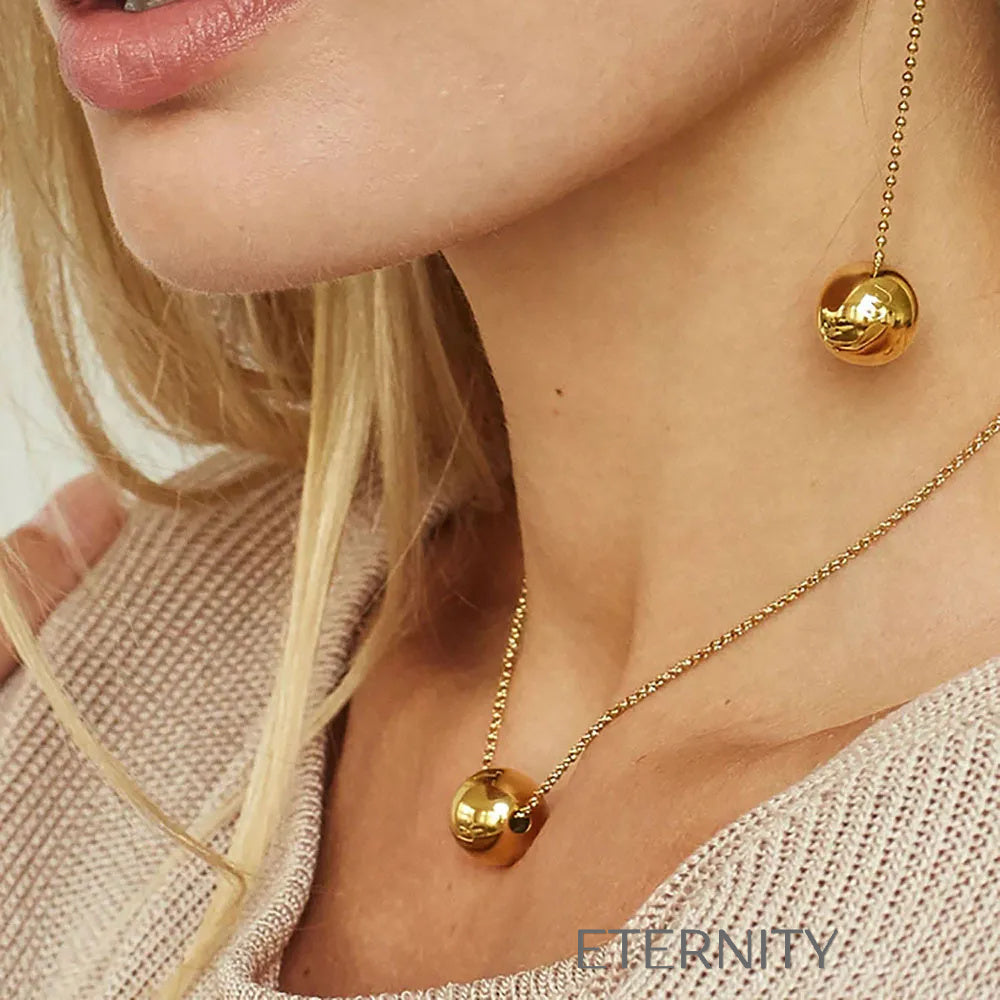 Collar Largo Imperial Pearl Multicapa  Cadenas Dorado Unica Acero Inoxidable  ETERNITY