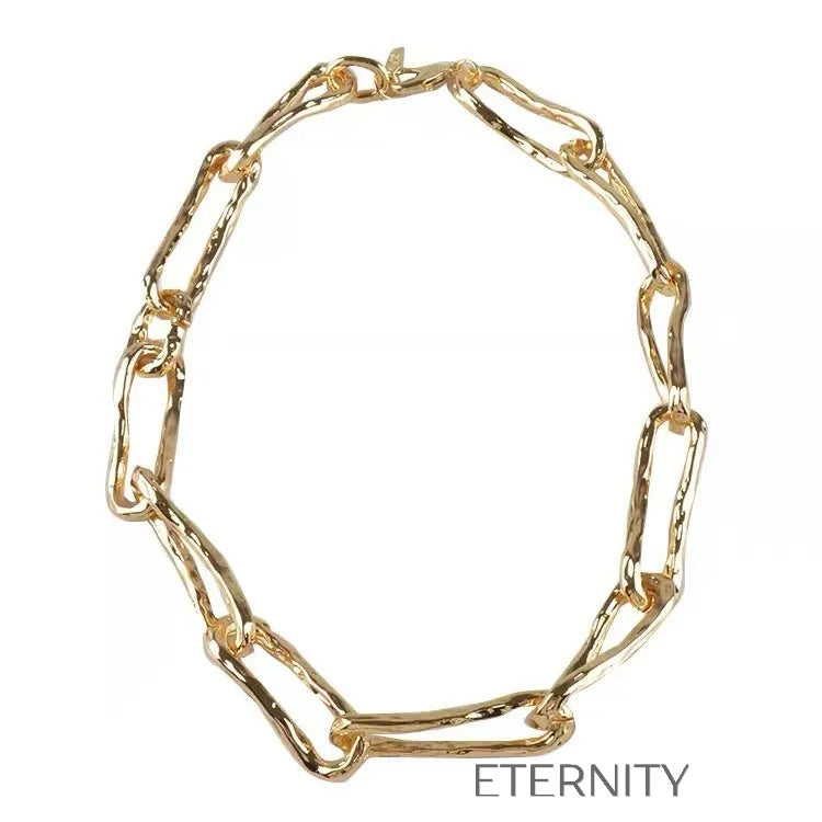 Collar Liquid Link de Diseño Orgánico Oro y Plata  Cadenas Dorado Unica Acero Inoxidable  ETERNITY