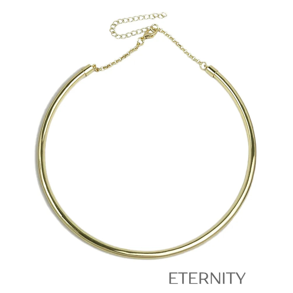 Collar Rígido Chic Torque Estilo Gargantilla Minimalista en Acero Dorado  Cadenas Dorado Unica Acero Inoxidable  ETERNITY