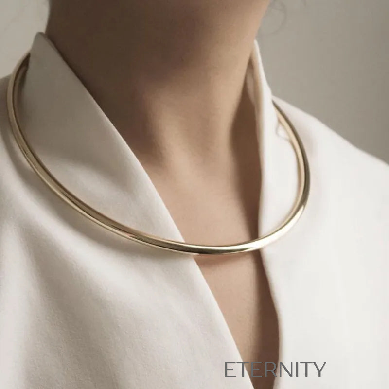 Collar Rígido Chic Torque Estilo Gargantilla Minimalista en Acero Dorado  Cadenas Dorado Unica Acero Inoxidable  ETERNITY