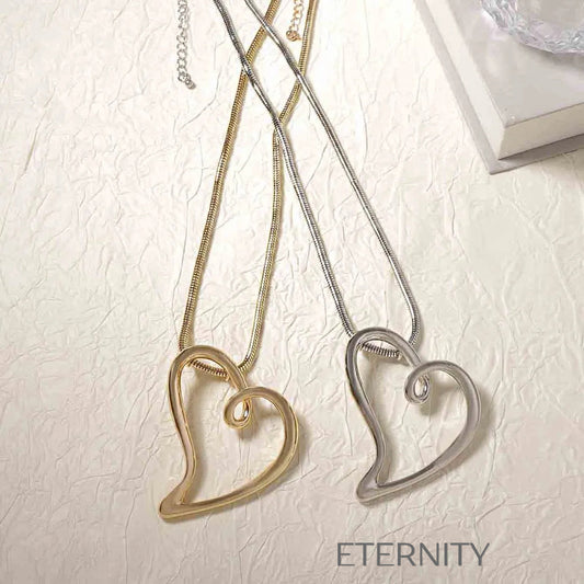 Collar Ethereal Heart con Dije de Corazón Fluido y Cadena Minimalista  Cadenas Dorado Unica Acero Inoxidable  ETERNITY