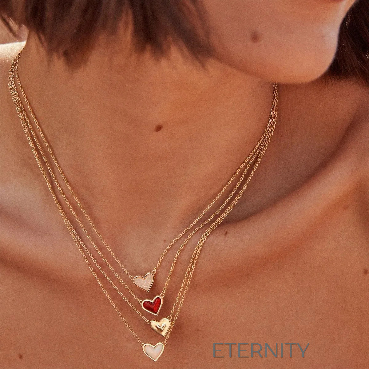 Collar Malachite Love con Dije de Corazón Verde Esmeralda y Borde Labrado  Cadenas Negro Unica Acero Inoxidable  ETERNITY