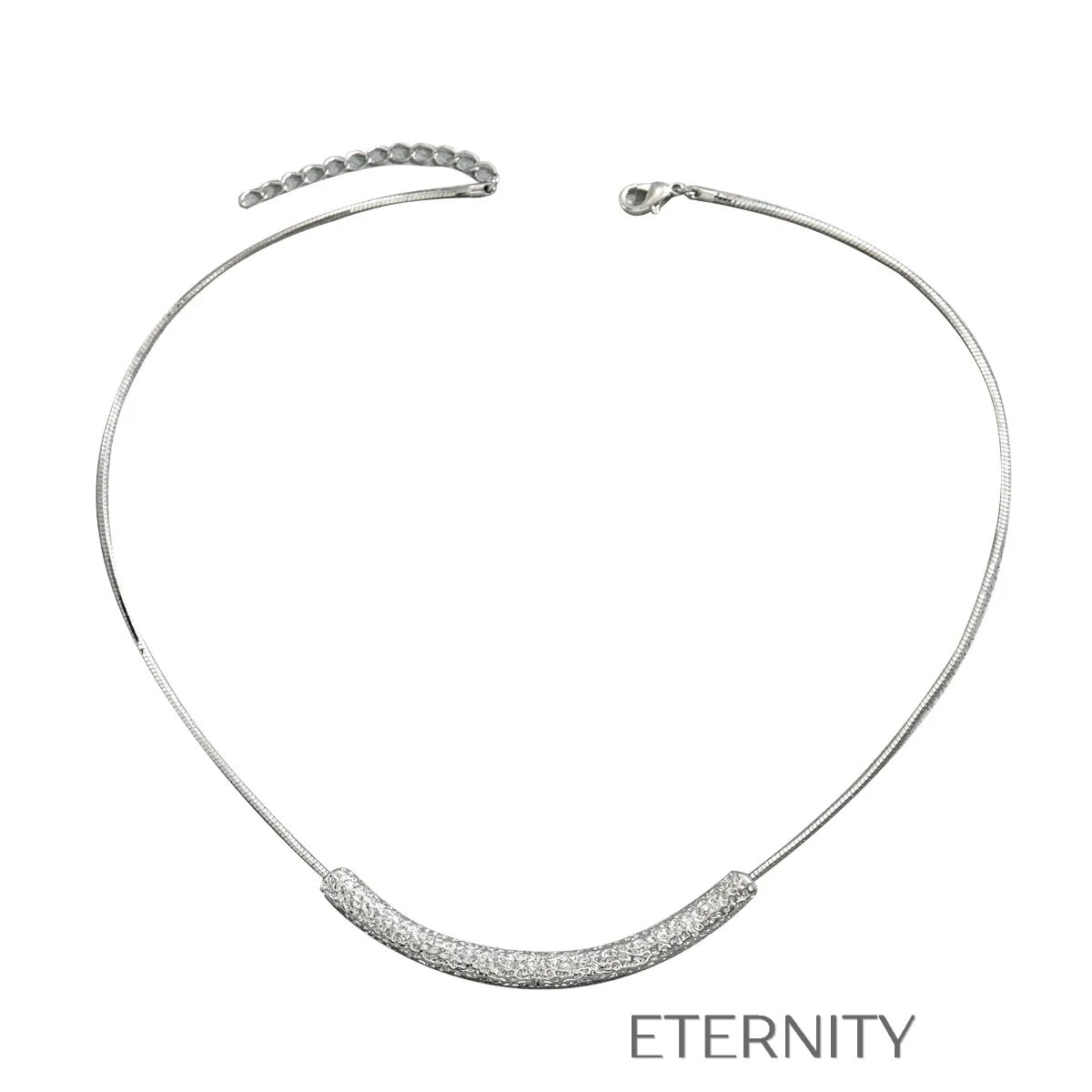 Collar Moonlight Bar de Cadena Snake  Cadenas Plateado Unica Acero Inoxidable  ETERNITY