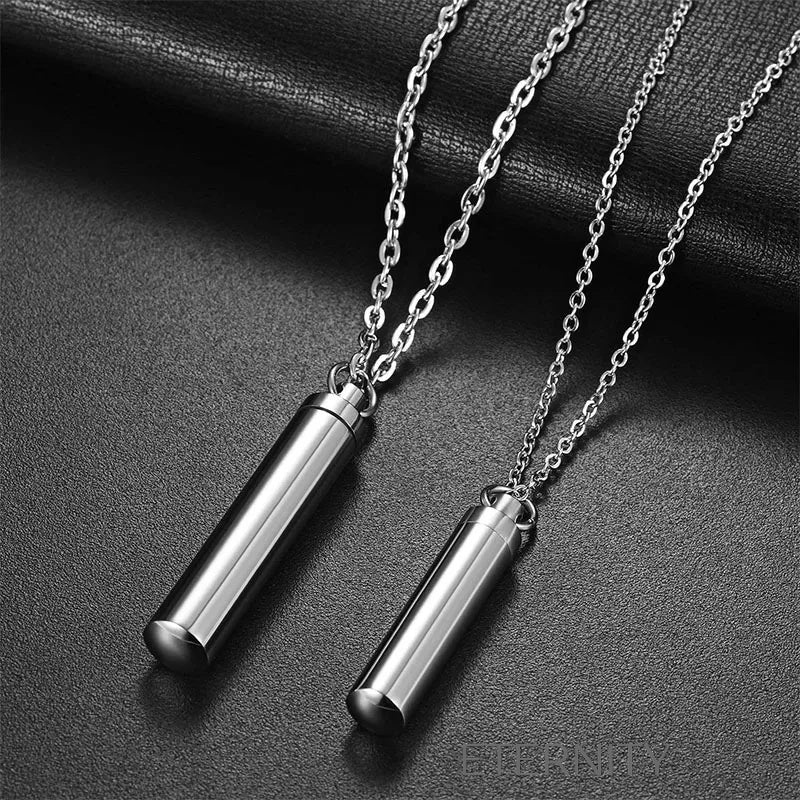 Collar de Urna Eternal Memory en Acero Inoxidable  Cadenas Plateado 60cm Acero Inoxidable  ETERNITY