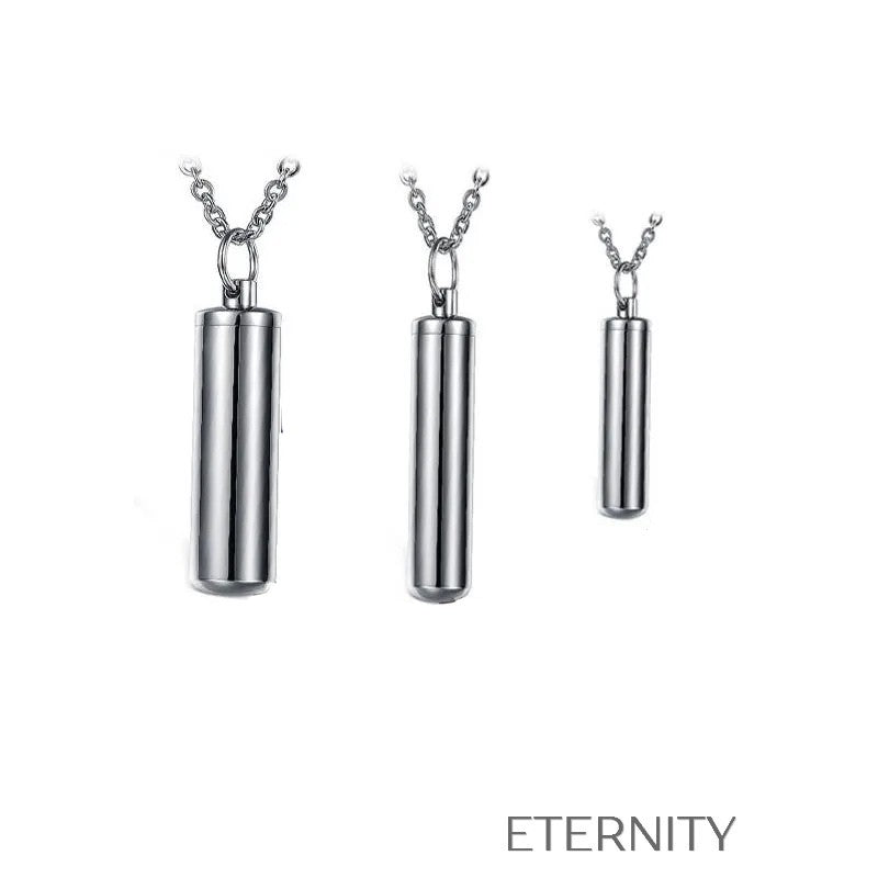Collar de Urna Eternal Memory en Acero Inoxidable  Cadenas Plateado 60cm Acero Inoxidable  ETERNITY