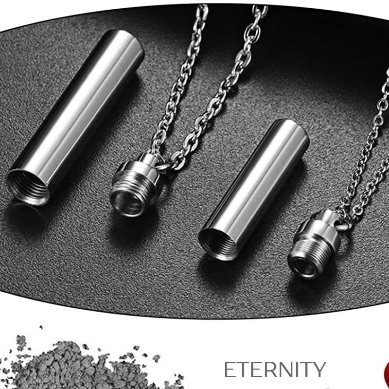 Collar de Urna Eternal Memory en Acero Inoxidable  Cadenas Plateado 60cm Acero Inoxidable  ETERNITY