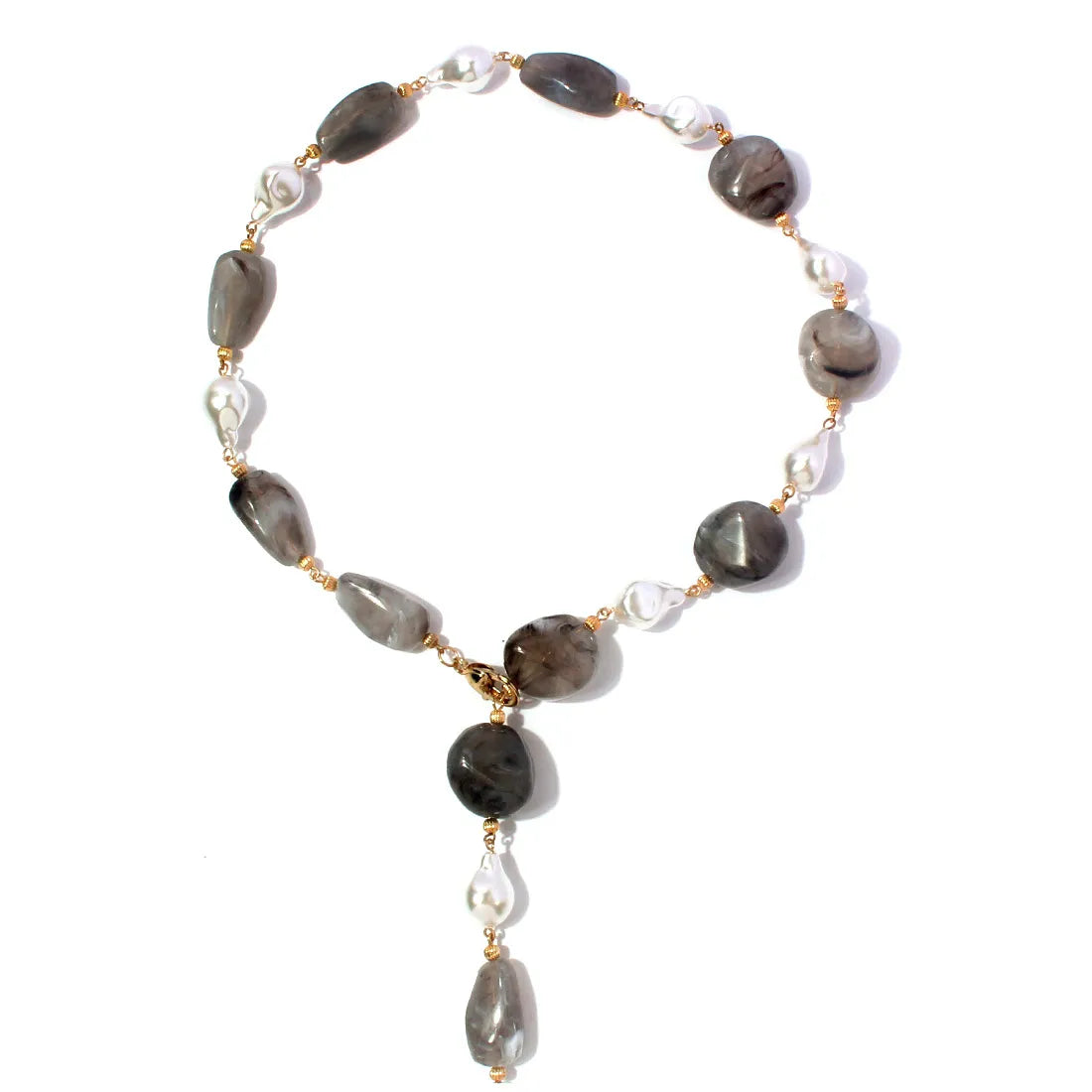 Collar "Oceanic Grey" ETERNITY - Piedras Orgánicas y Perlas