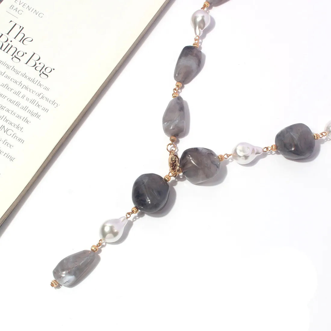 Collar "Oceanic Grey" ETERNITY - Piedras Orgánicas y Perlas