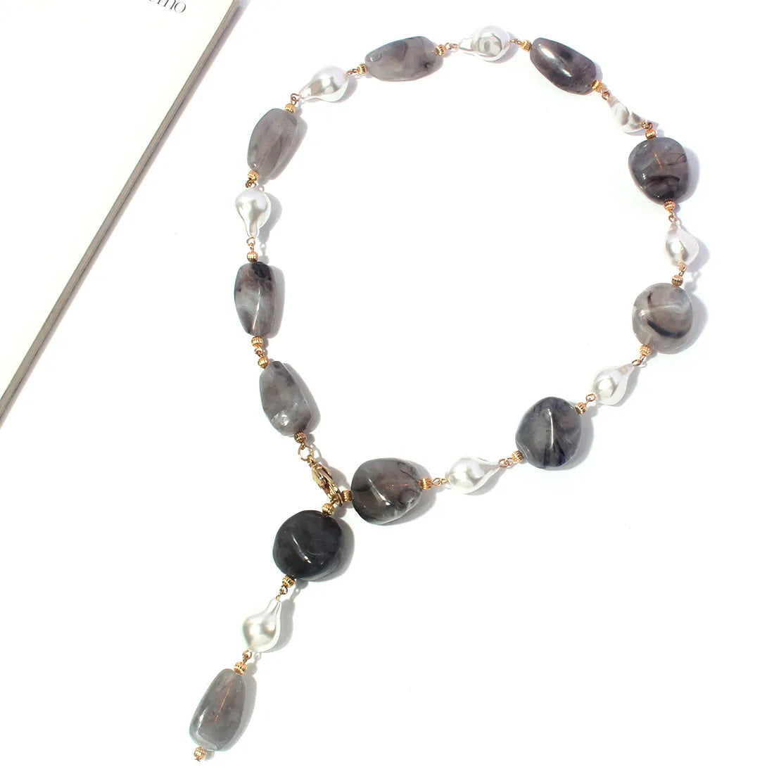 Collar "Oceanic Grey" ETERNITY - Piedras Orgánicas y Perlas