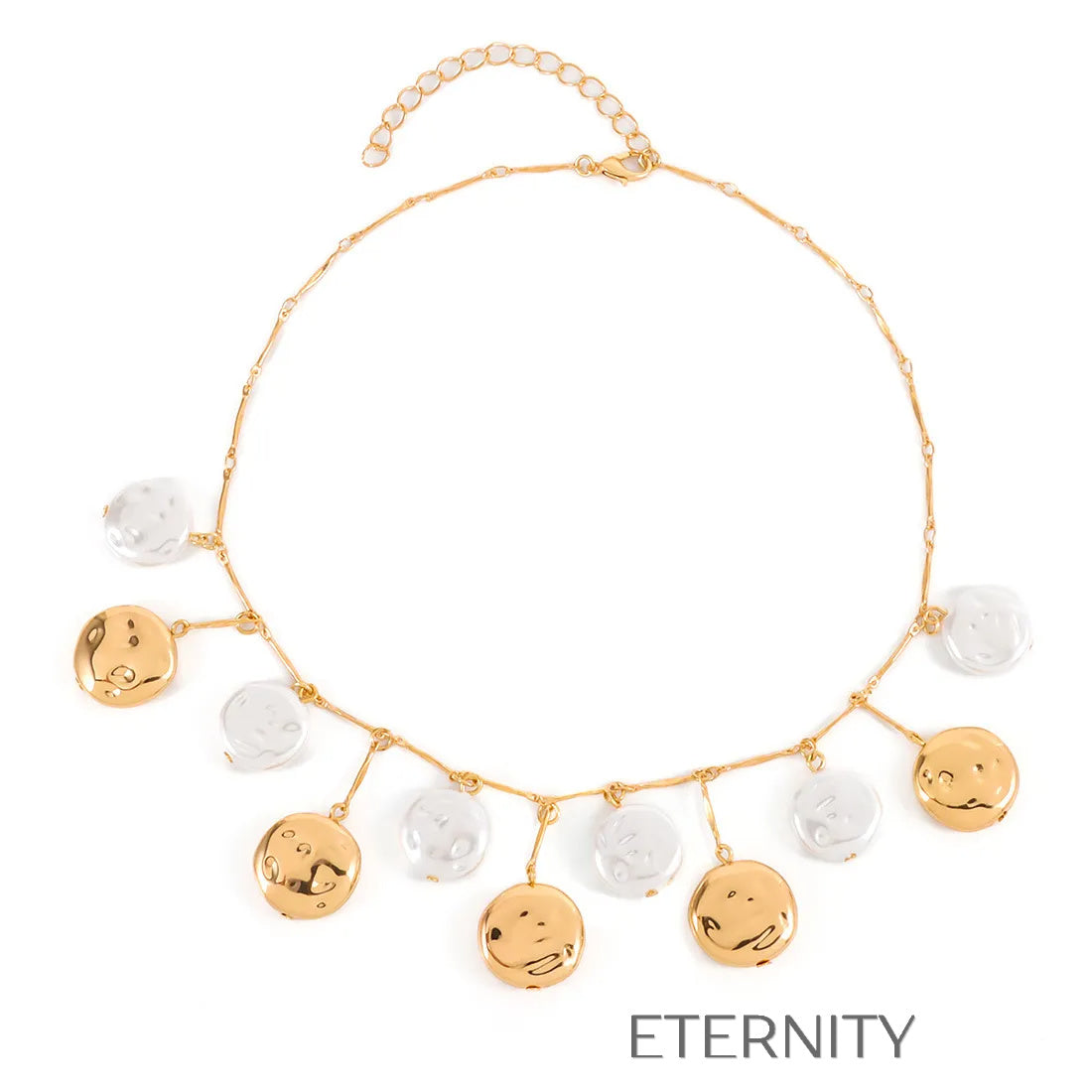Collar Nacre Flow Perlas  Cadenas Dorado Unica Acero Inoxidable  ETERNITY