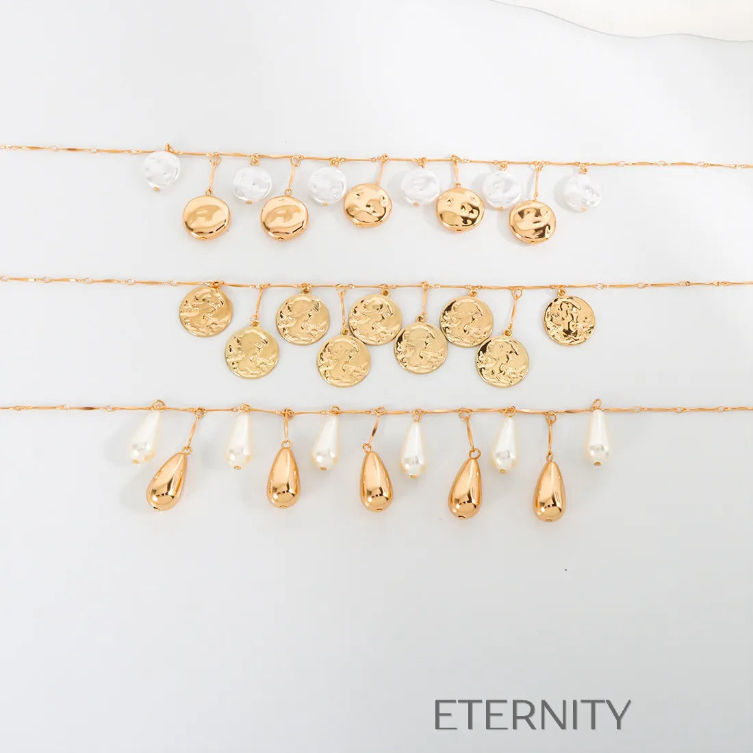 Collar Nacre Flow Perlas  Cadenas Dorado Unica Acero Inoxidable  ETERNITY