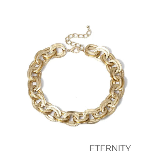 Collar Industrial Bold de Eslabones Gruesos  Cadenas Dorado Unica Acero Inoxidable  ETERNITY