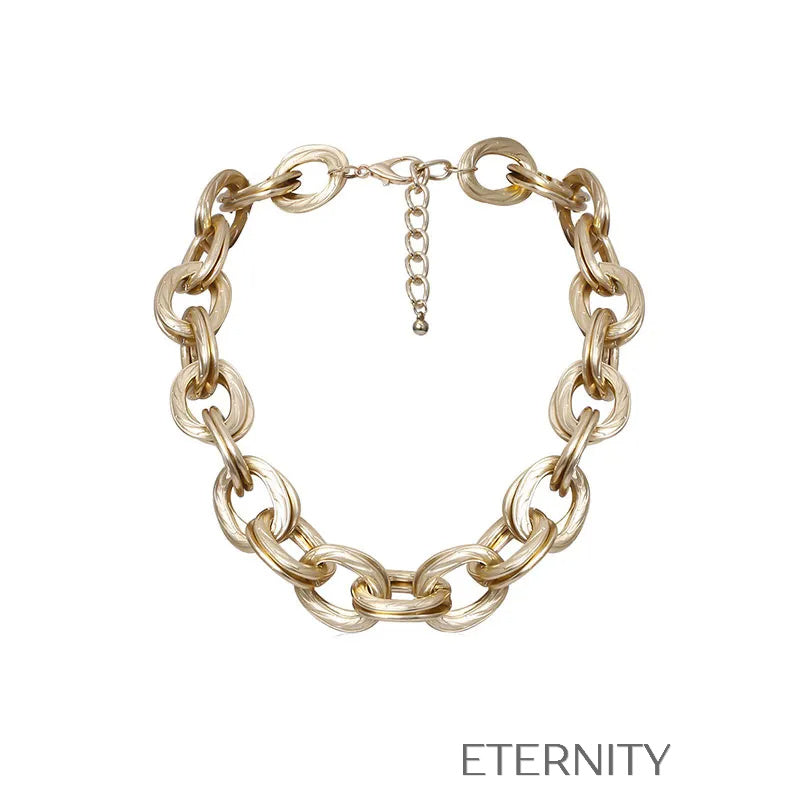 Collar Industrial Bold de Eslabones Gruesos  Cadenas Dorado Unica Acero Inoxidable  ETERNITY