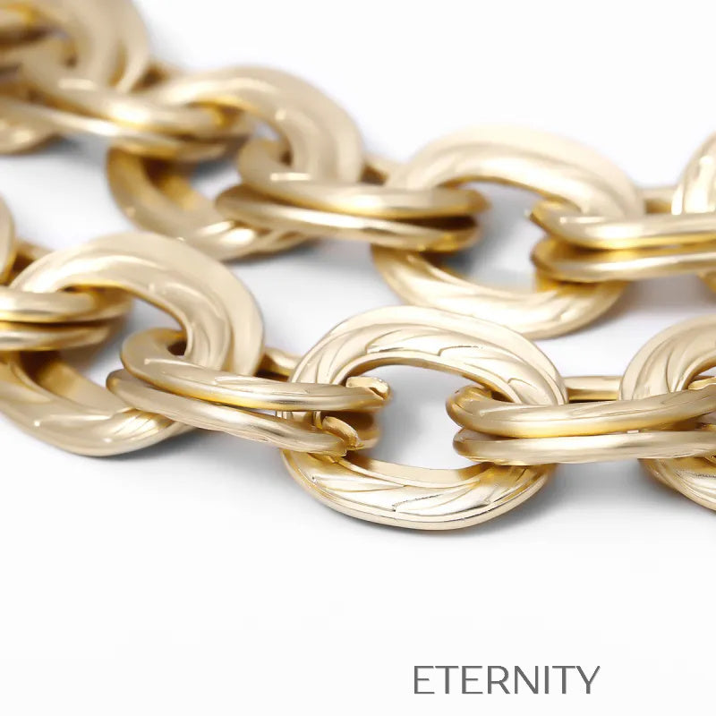 Collar Industrial Bold de Eslabones Gruesos  Cadenas Dorado Unica Acero Inoxidable  ETERNITY