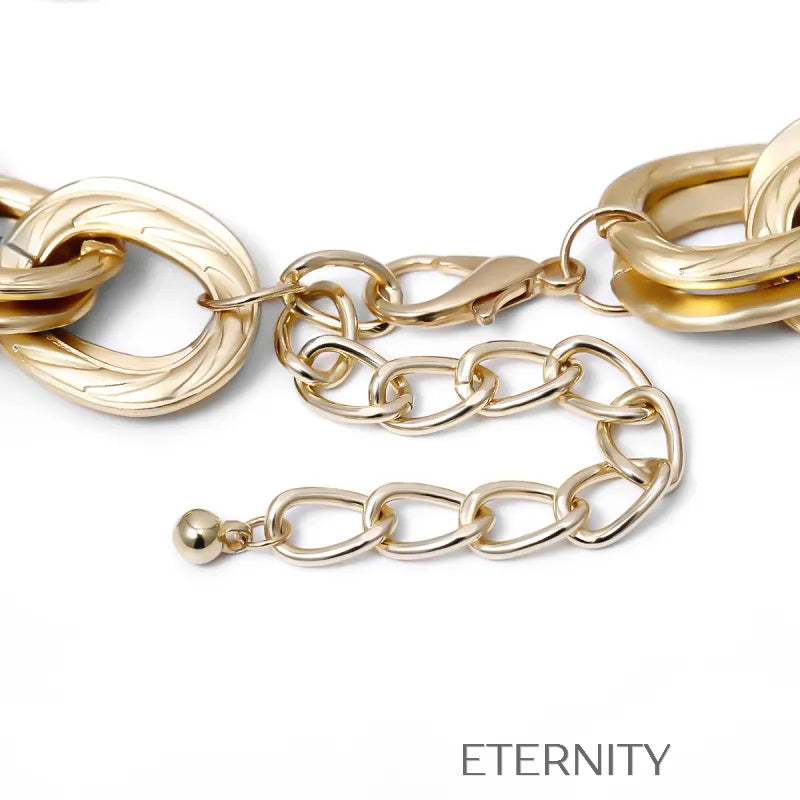Collar Industrial Bold de Eslabones Gruesos  Cadenas Dorado Unica Acero Inoxidable  ETERNITY