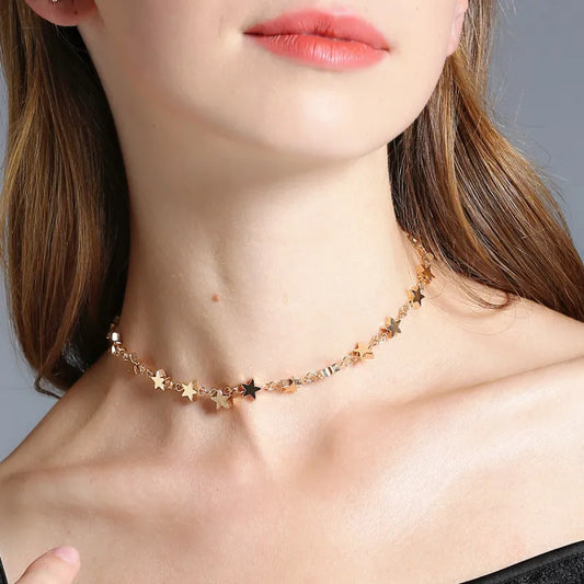 Collar Choker "Stellar Night" ETERNITY - Estrellas Doradas
