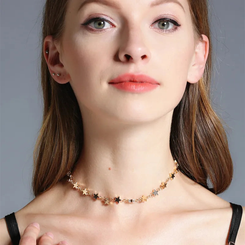 Collar Choker "Stellar Night" ETERNITY - Estrellas Doradas