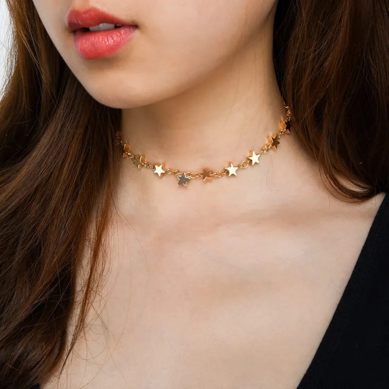 Collar Choker "Stellar Night" ETERNITY - Estrellas Doradas