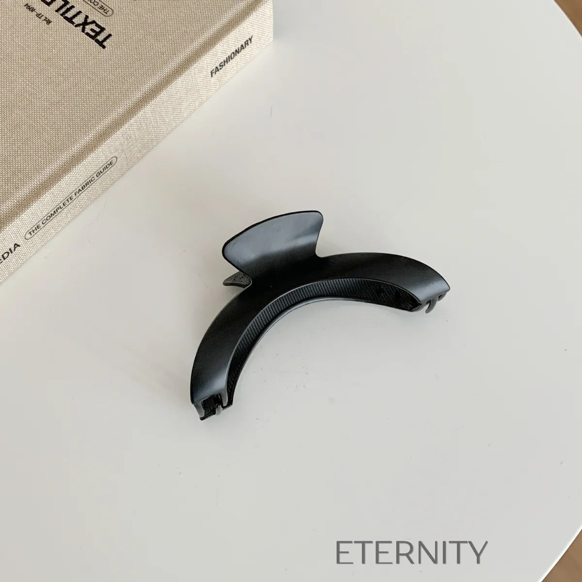 Pinza para el Cabello Luna Metálica  Hair Clip Negro Unica Acero Inoxidable  ETERNITY