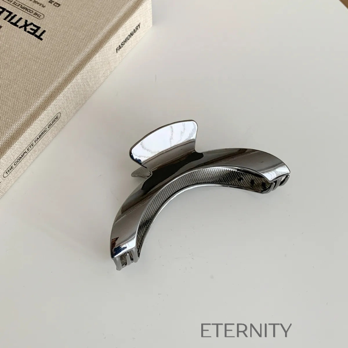 Pinza para el Cabello Luna Metálica  Hair Clip Negro Unica Acero Inoxidable  ETERNITY