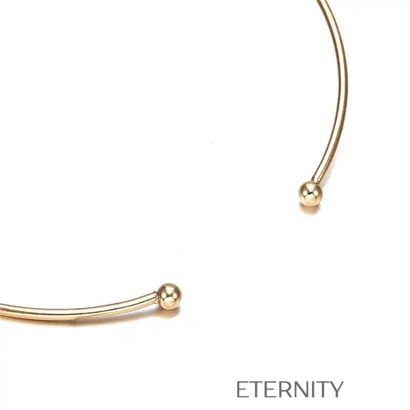 Gargantilla Geometric Eclipse Discos  Set Dorado Unica Acero Inoxidable  ETERNITY