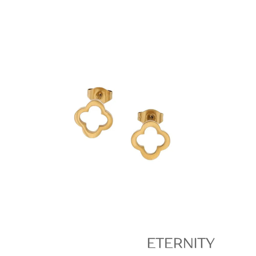 Set Lucky Clover  Set Dorado Unica Acero Inoxidable  ETERNITY