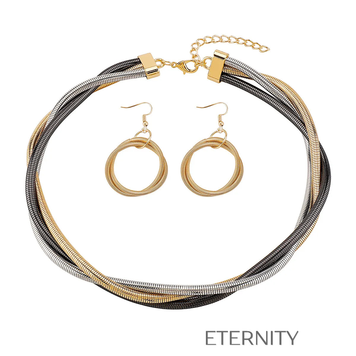 Set Serpentine Elegance Gold & Silver  Set Dorado Unica Acero Inoxidable  ETERNITY