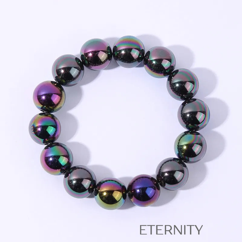 Conjunto de Collar Pulsera y Zarcillos de Perlas Iridiscentes  Set Negro Unica Acero Inoxidable  ETERNITY