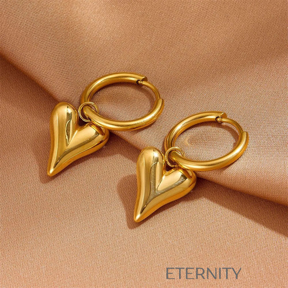 Set Gilded Heart Corazones  Set Dorado Unica Acero Inoxidable  ETERNITY