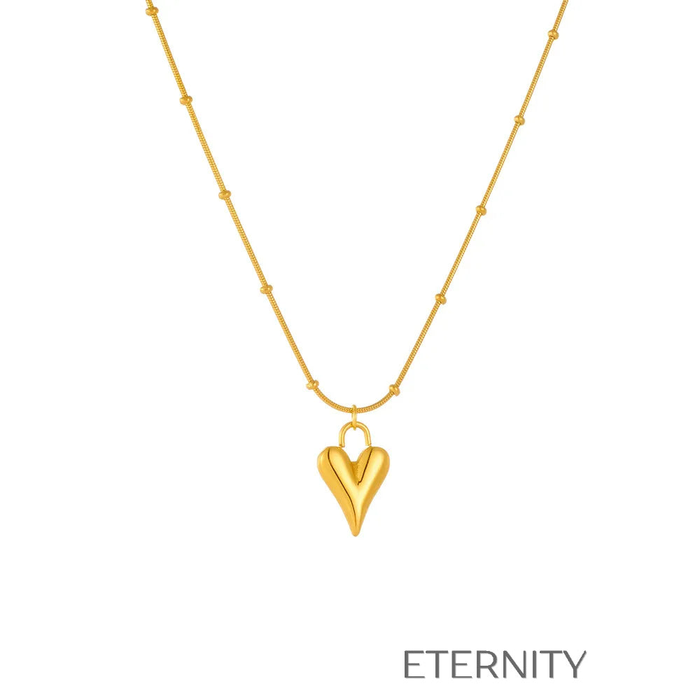Set Gilded Heart Corazones  Set Dorado Unica Acero Inoxidable  ETERNITY
