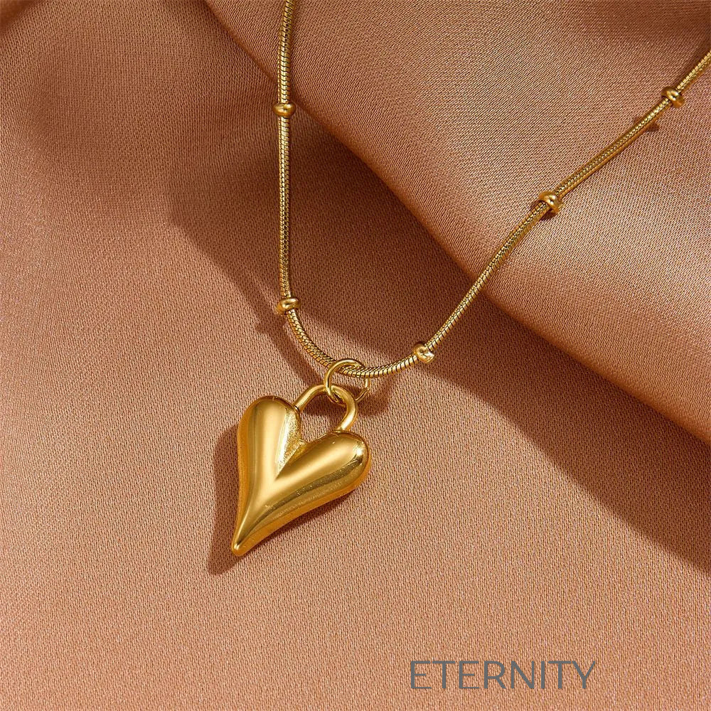 Set Gilded Heart Corazones  Set Dorado Unica Acero Inoxidable  ETERNITY