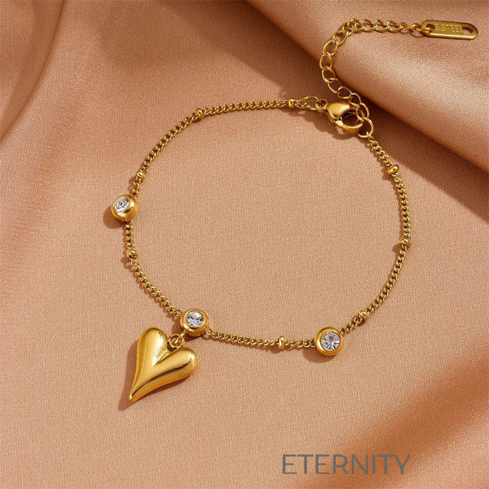 Set Gilded Heart Corazones  Set Dorado Unica Acero Inoxidable  ETERNITY