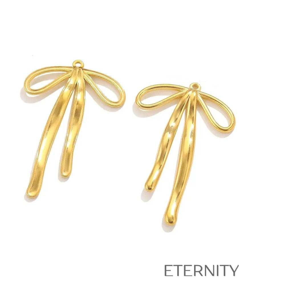 Zarcillos de Lazo Fluido en Oro y Plata  Set Dorado Unica Acero Inoxidable  ETERNITY