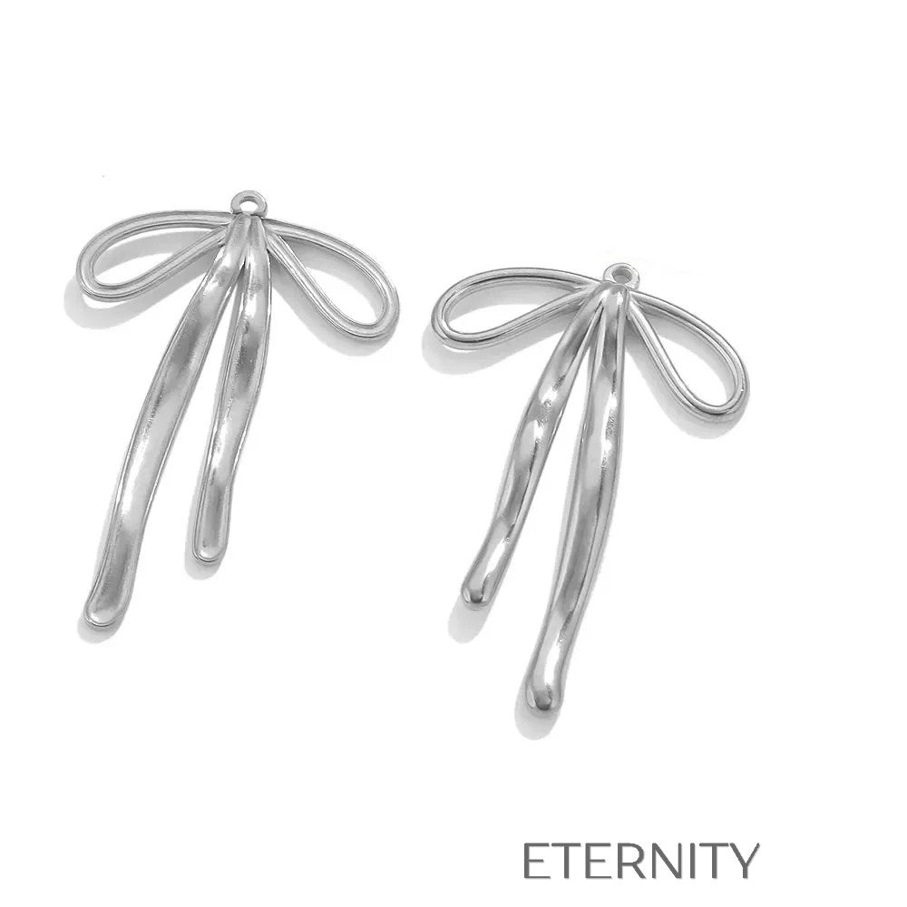 Zarcillos de Lazo Fluido en Oro y Plata  Set Dorado Unica Acero Inoxidable  ETERNITY