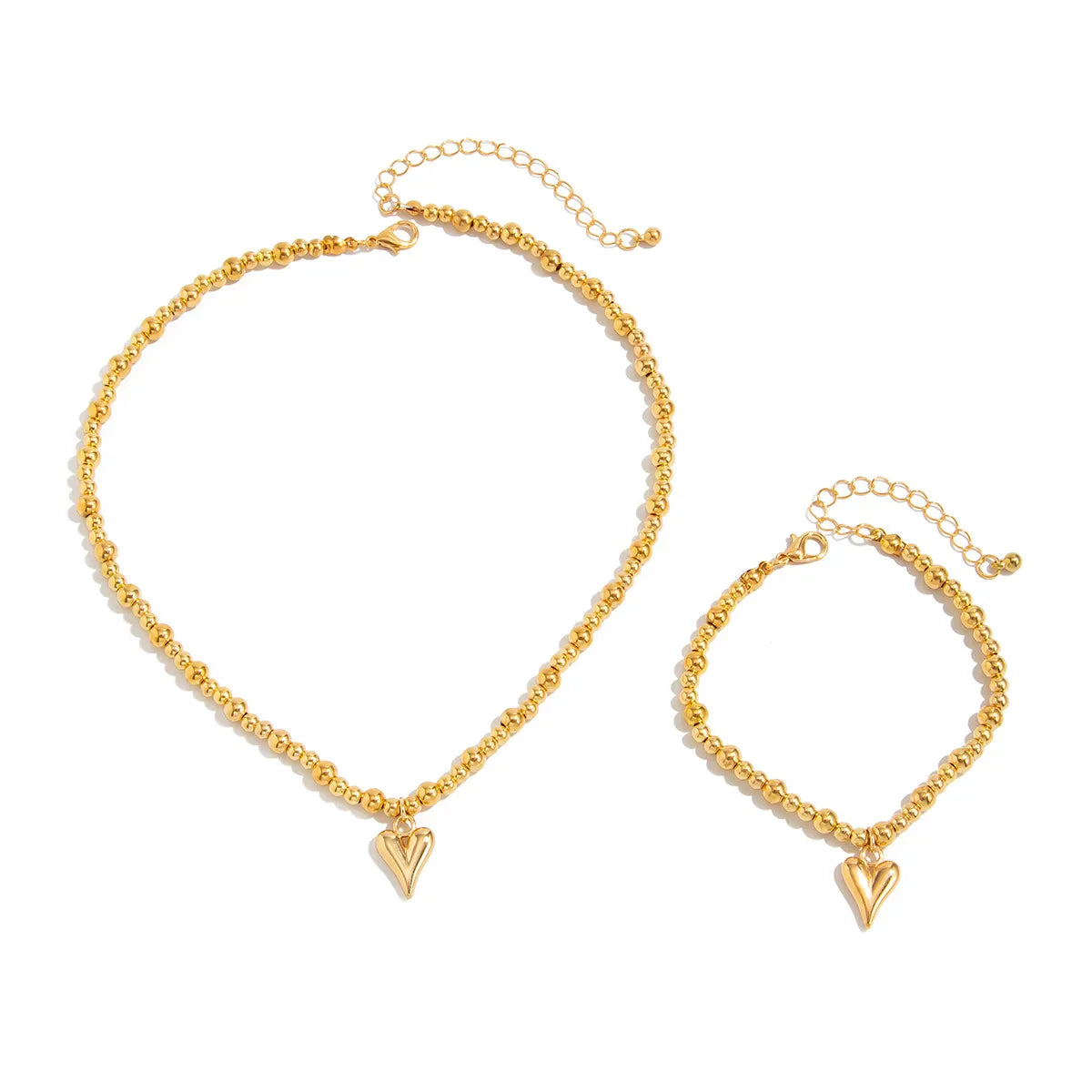 Set "Romantic Beads" ETERNITY - Collar y Pulsera de Esferas con Corazón