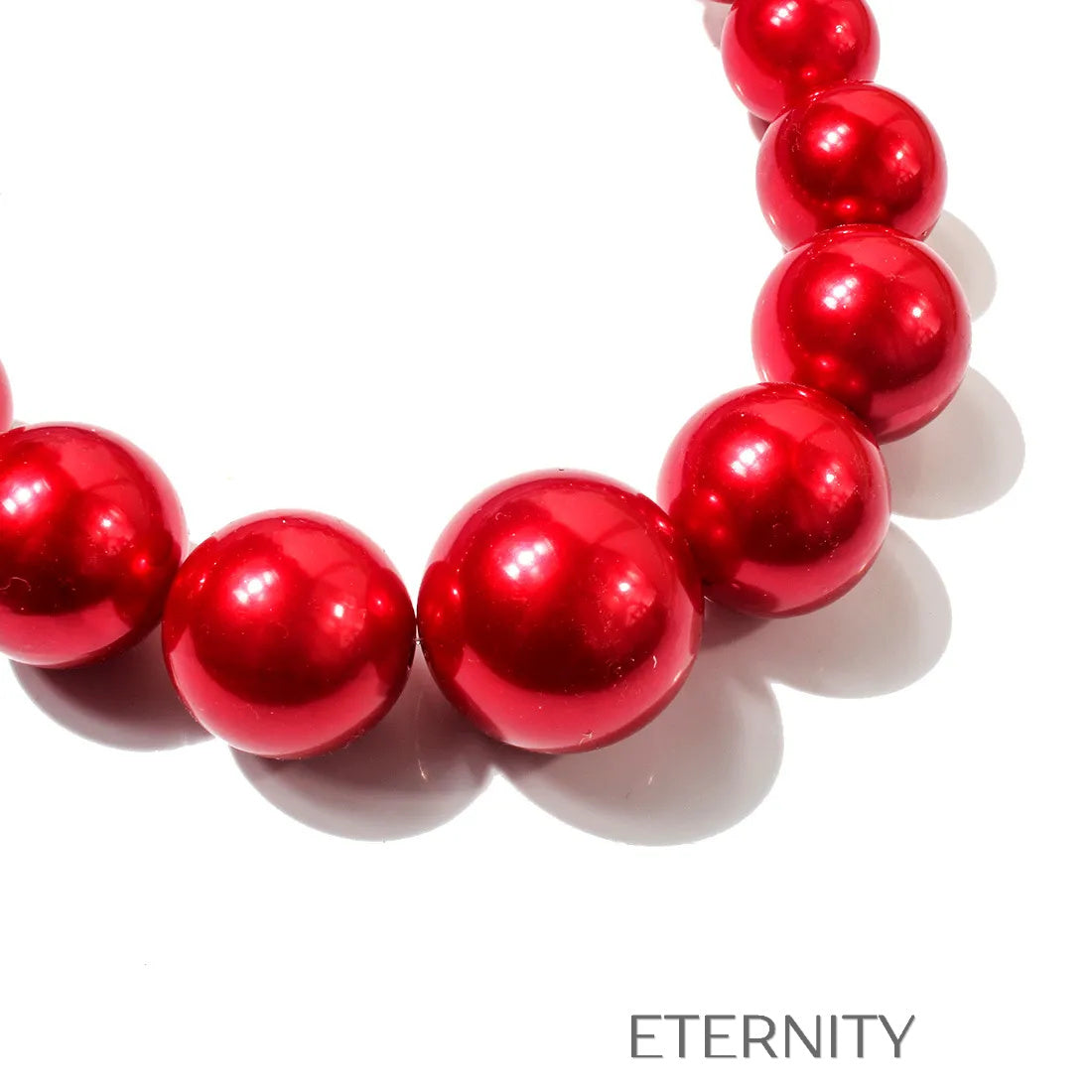 Maxi Collar de Perlas XL y Zarcillos a Juego  Set Beige Unica Acero Inoxidable  ETERNITY