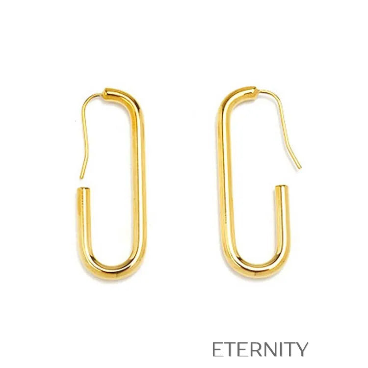 Zarcillos Linear Matte  Zarcillos Dorado Unica Acero Inoxidable  ETERNITY