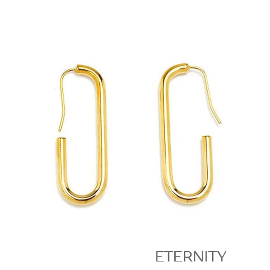 Zarcillos Linear Matte  Zarcillos Dorado Unica Acero Inoxidable  ETERNITY