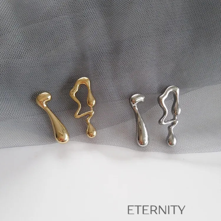 Zarcillos Liquid Essence Oro  Zarcillos Dorado Unica Acero Inoxidable  ETERNITY