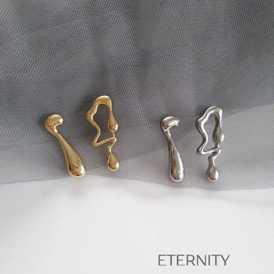 Zarcillos Liquid Essence Oro  Zarcillos Dorado Unica Acero Inoxidable  ETERNITY