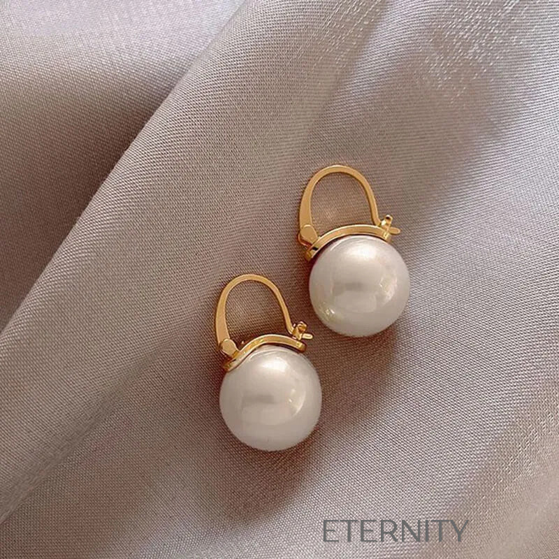 Zarcillos de Perla Esférica Champagne Pink y White  Zarcillos Champagne Unica Acero Inoxidable  ETERNITY