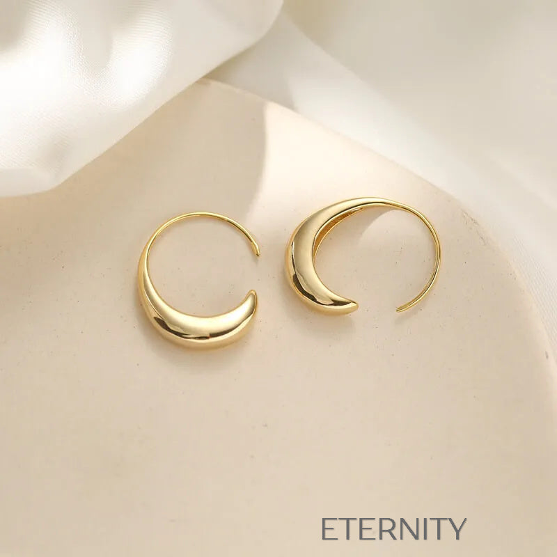 Zarcillos de Aro Gota Gruesa  Zarcillos Dorado Unica Acero Inoxidable  ETERNITY